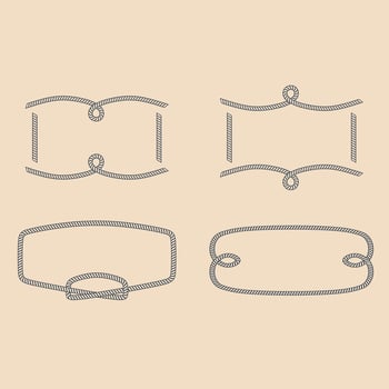 set of rope labels, rope frames, rope frames, rope frames, rope frames, rope frames vector