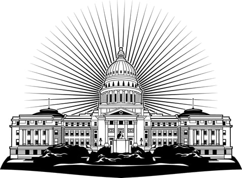 IDAHO STATE CAPITOL BUILDING DESIGN VECTOR ART