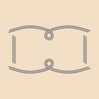 a rope frame with a knot on it vector