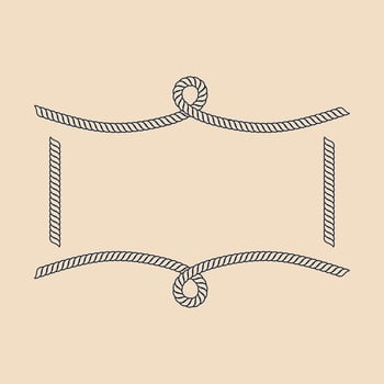 a rope frame with a knot on it vector