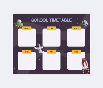 galaxy school timetable template vector
