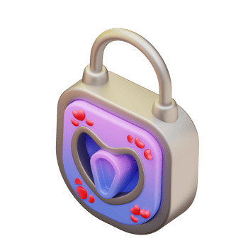 3d illustration of love padlock png