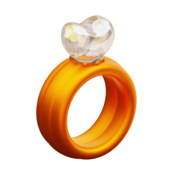 3d illustration of love rings png