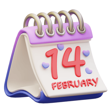 3d illustration of valentine calendar png
