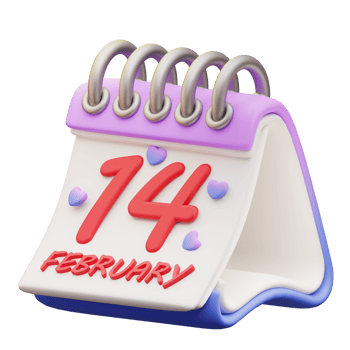 3d illustration of valentine calendar png