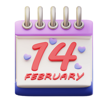 3d illustration of valentine calendar png