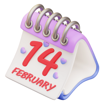 3d illustration of valentine calendar png