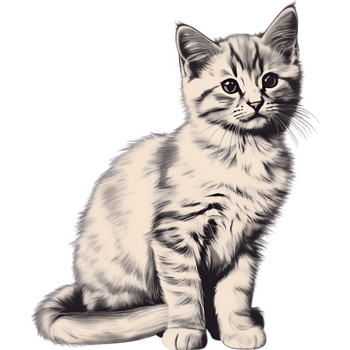 AI generated A cute kitten drawing. Ai-generated. png