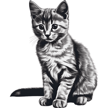 AI generated A cute kitten drawing. Ai-generated. png