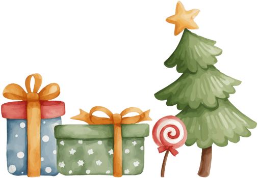 Watercolor christmas ornament clipart png