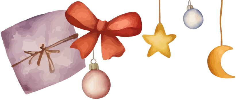 Watercolor christmas element collection png