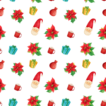 Watercolor christmas seamless pattern png