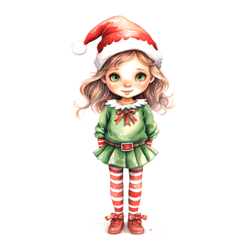 AI generated Watercolor Christmas Elf. Clipart. AI generated. png