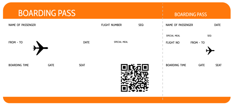 air ticket. Airline boarding pass template. Modern flight card blank design with the airplane. Air travel or trip concept. png transparent design element illustration.