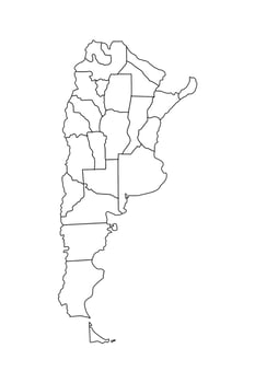 Vector outline map of Argentina