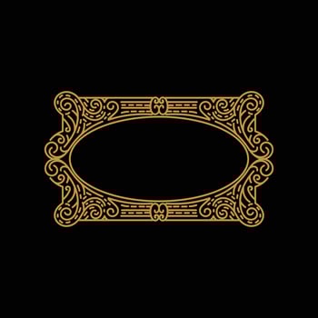 Vintage Blank Rectangle Golden Frame Border Badge Emblem Stamp Label Logo Design vector