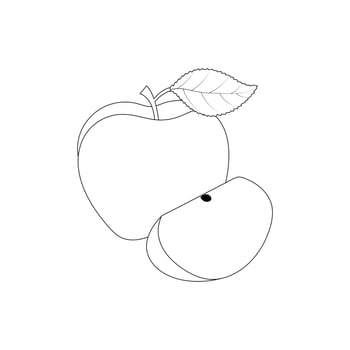 Apple Fruits Coloring Page For Kids vector
