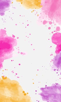 Colorful blank watercolor wallpaper. Watercolor brush strokes vector