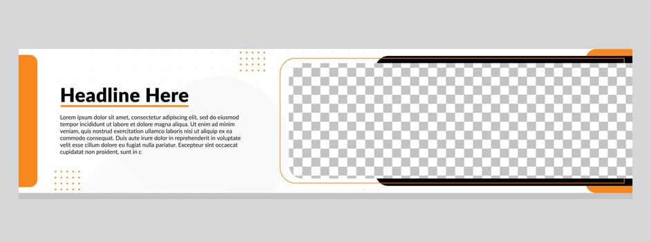 modern business website horizontal ad banner design template vector orange and white illustration header minimal abstract, social media linkedin facebook cover photo flyer invitation card background