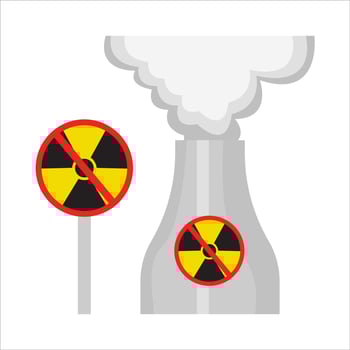 radiation in  no sign board with no radiation in chimney illustration vector