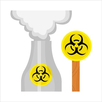radiation board with radiation in chimney illustration vector