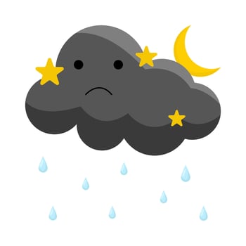 night cloud rain illustration vector