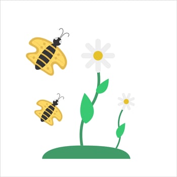 butterfly with flower illustration vector