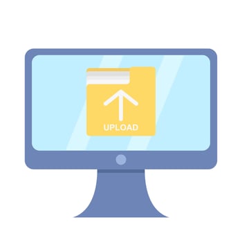 upload folder in computer illustration vector