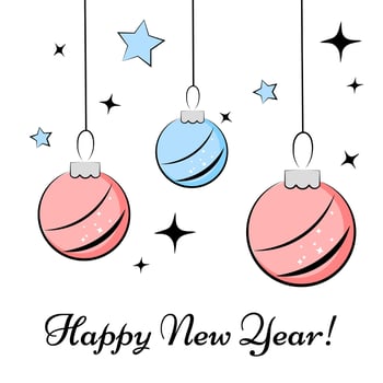Happy new year. Christmas decorations vector