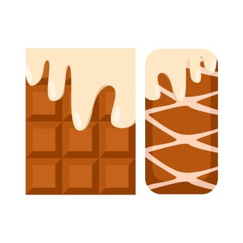 chocolate bar with ice cream chocolate melt illustration vector