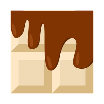 chocolate melt in chocolate white bar illustration vector