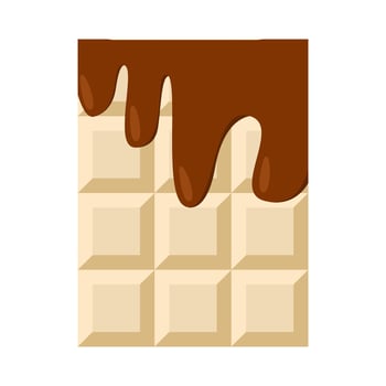 chocolate melt in chocolate white bar illustration vector