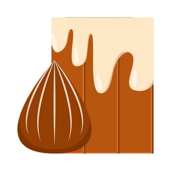 chcolate melt in chocolate bar with cookies illustration vector