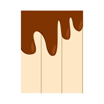 chocolate melt in chocolate white bar illustration vector