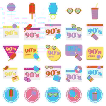 Illustration of 90s pack vector