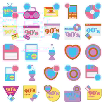 Illustration of 90s pack vector