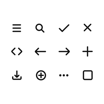 Simple interface outline icons set png