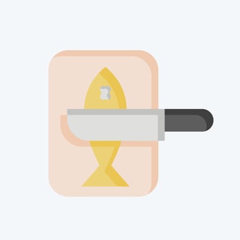 Icon Chopped Fish. related to Cooking symbol. flat style. simple design editable. simple illustration vector