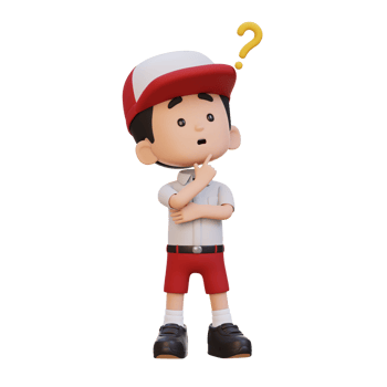 3D cute kid thinking clueless png