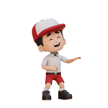3D cute boy laughing png