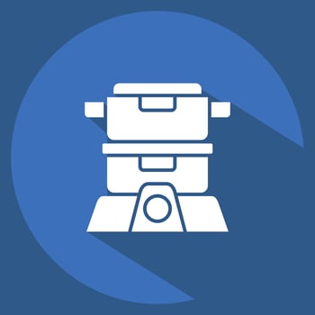 Icon Steamer. related to Cooking symbol. long shadow style. simple design editable. simple illustration vector