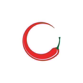 Red hot natural chili icon vector Illustration