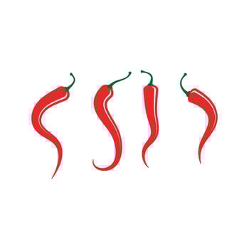 Red hot natural chili icon vector Illustration