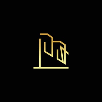 Real Estate Business Logo. Building, Property Development and Construction Logo Vector Design. Real Estate Luxury Gold Color Type Logo