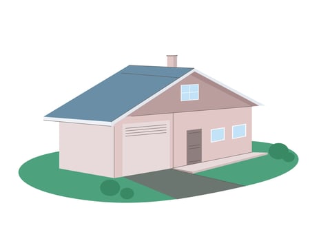 Residential construction. Real estate, architecture outdoor, tiny house with garage vector