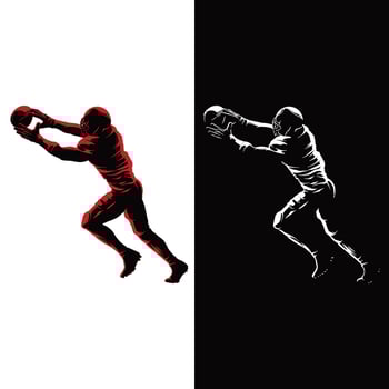 Silhouette Logo of Rugby Player Playing the Game vector