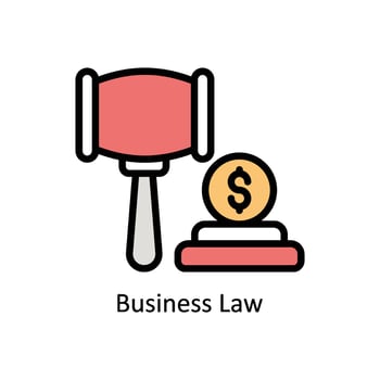 Business Law vector filled outline Icon Design illustration. Business And Management Symbol on White background EPS 10 File