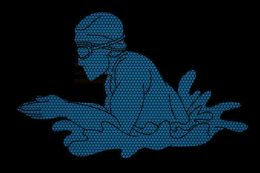Swimming Sport A Male Swimmer vector