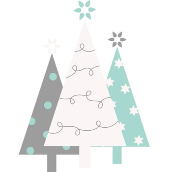 cute Christmas trees, Christmas trees with transparent background vector