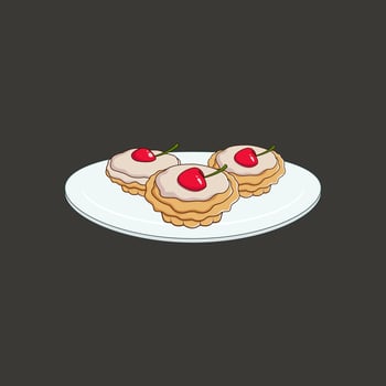 illustration vector graphic of Cherry Bakewell, fit for food menu illustrations, paintings in the kitchen, wallpapers etc